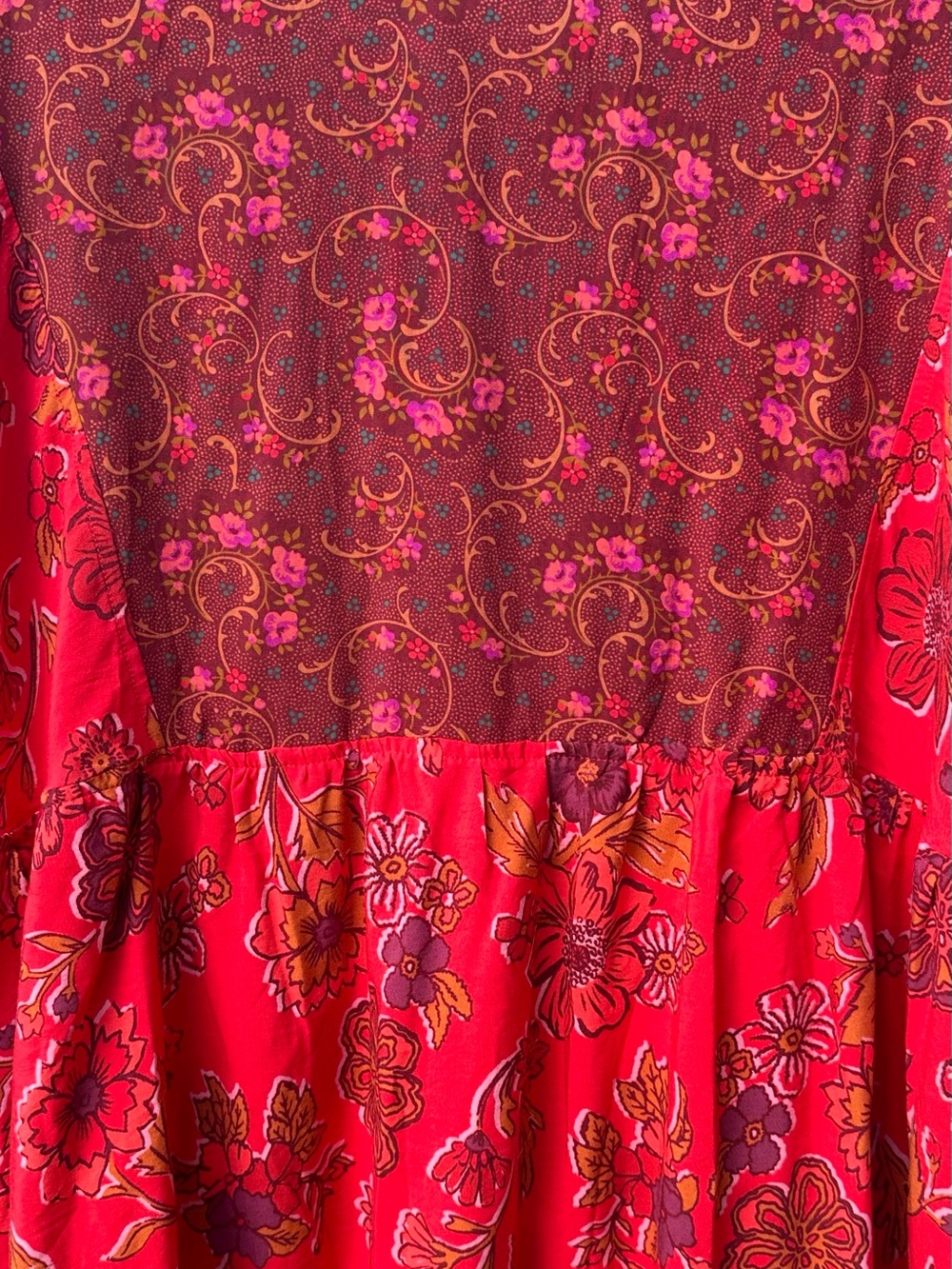 Natural Life Red Floral Boho Dress Size Large - Picture 5 of 6